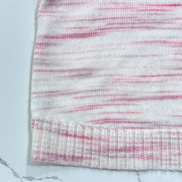 Talbots | Women’s Knit V-Neck Pink White Sweater Pink Size Mp - Picture 12 of 14